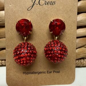 J. Crew Vibrant Red Drop Earrings